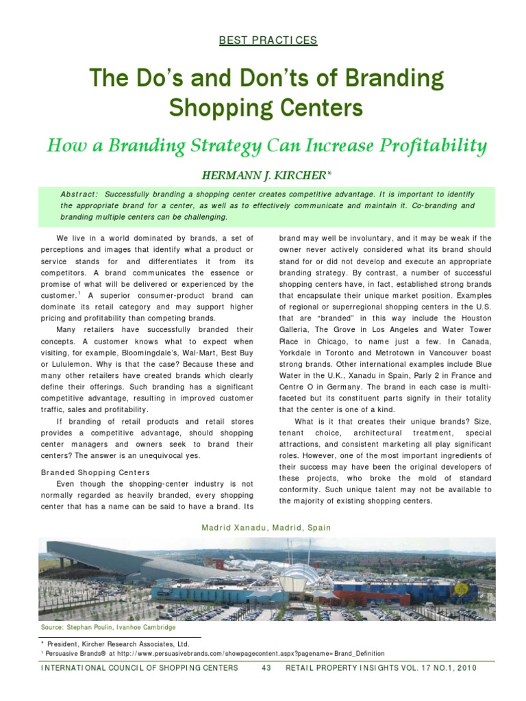 Best Practices Shopping Mall Pdf Pdf Shopping Mall Brand