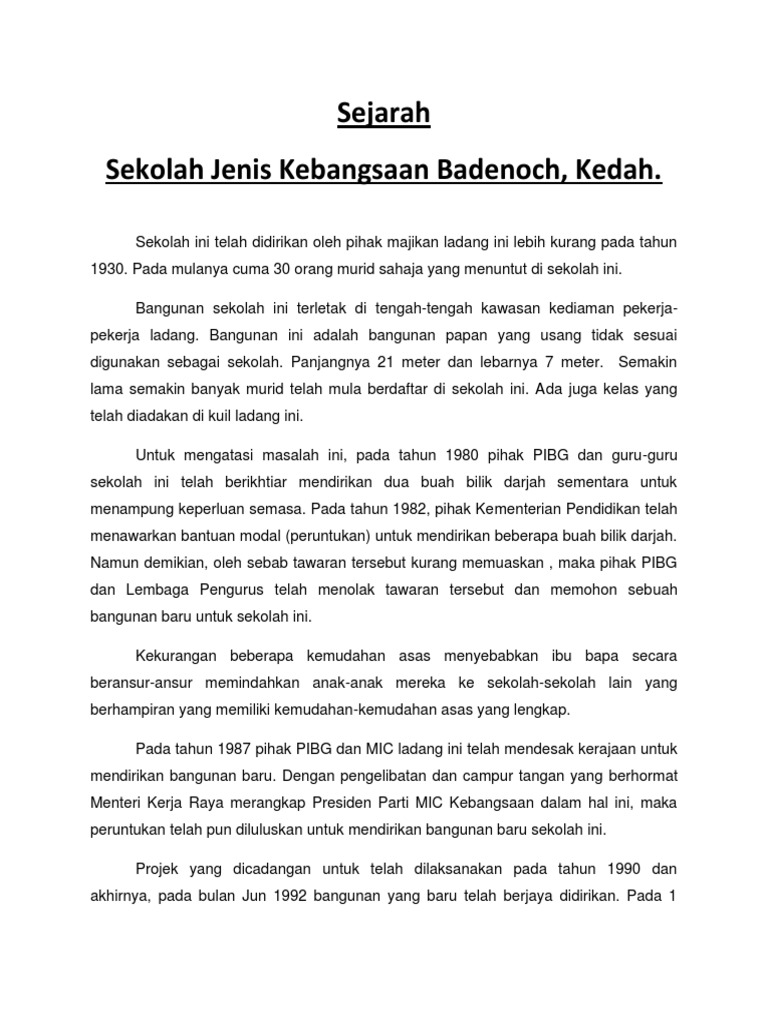 Sejarah Sekolah Sjk T Ladang Badenoch Pdf