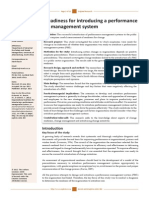 Organisational Readiness For Introducing A Performance Management System
