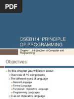 Cseb114: Principle of Programming: Chapter 1: Introduction To Computer and Programming