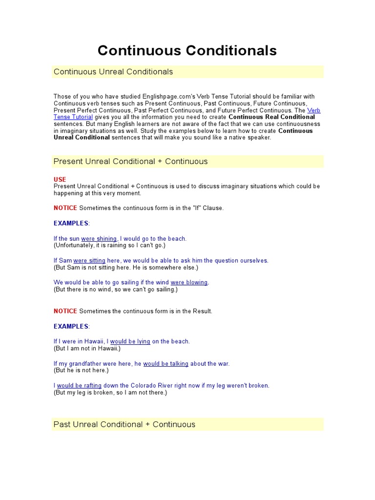 Continuous Conditionals | Download Free PDF | Linguistic Morphology ...