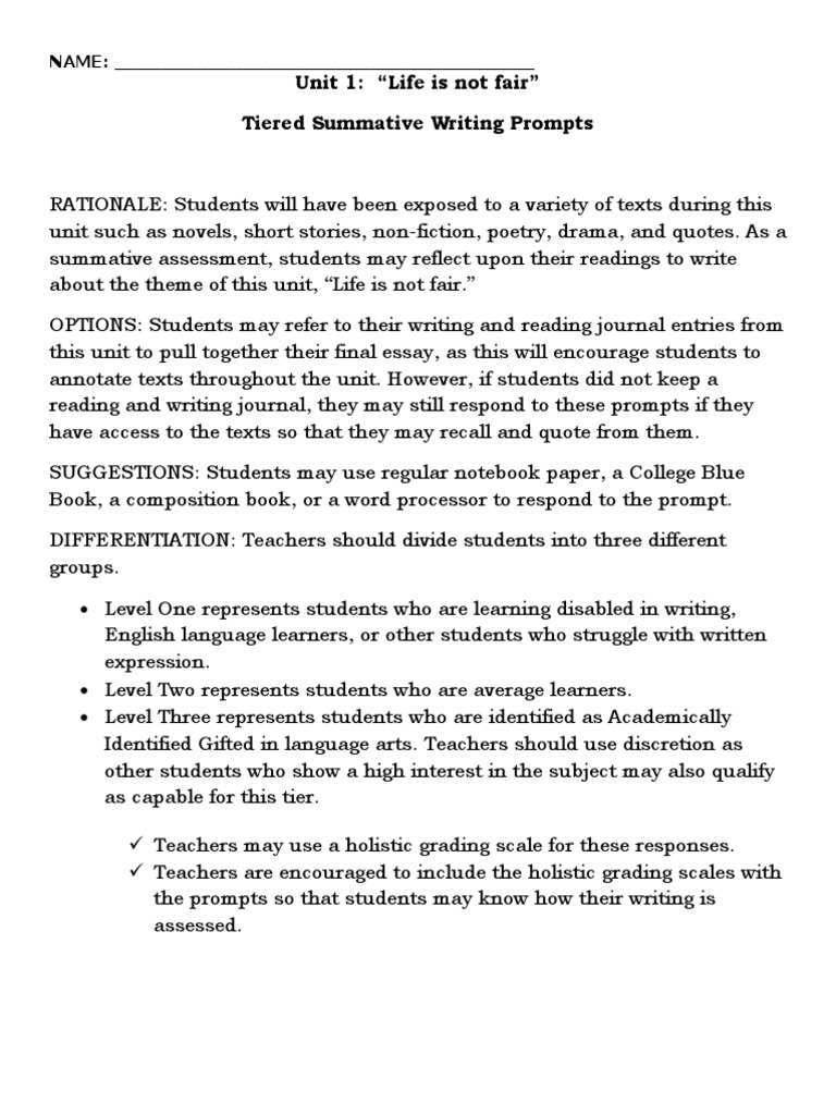 Life is not fair essay picture