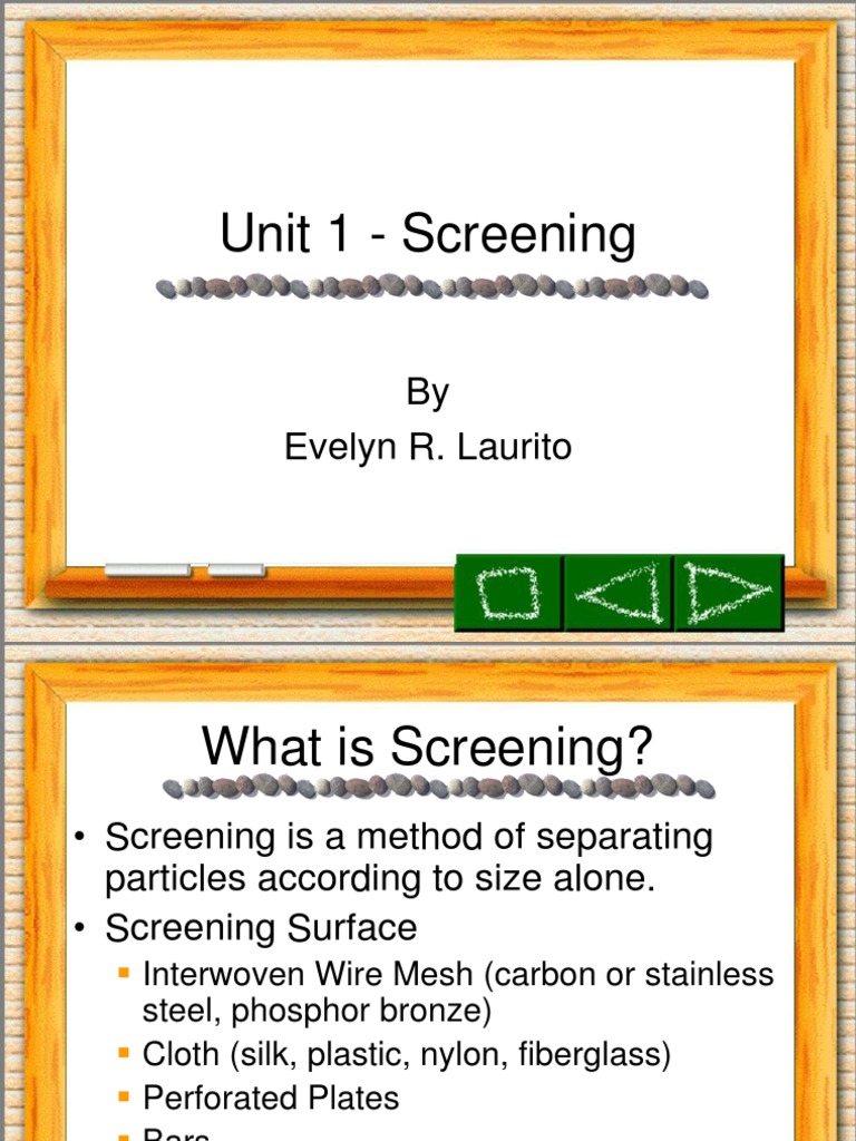 Screening Methods and Particle Size Analysis | PDF