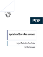 Imperfection of Solid & Atom Movements