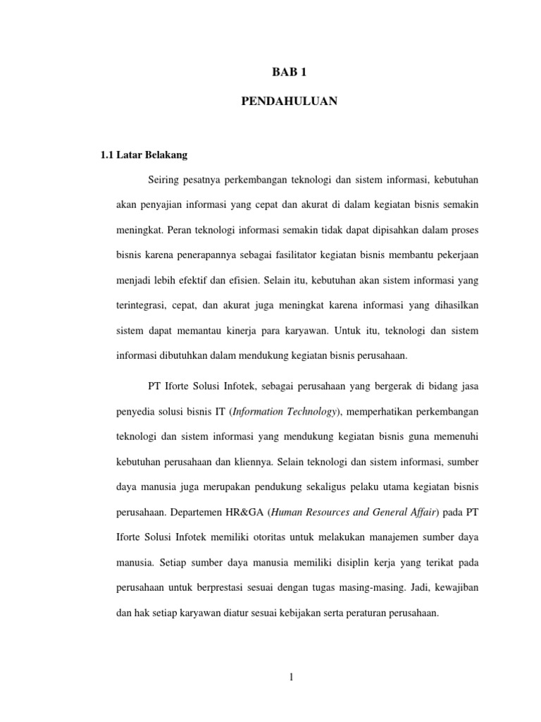 Latar Belakang Bisnis