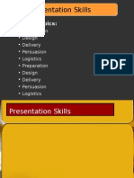 Presentation Skills: Training Topics
