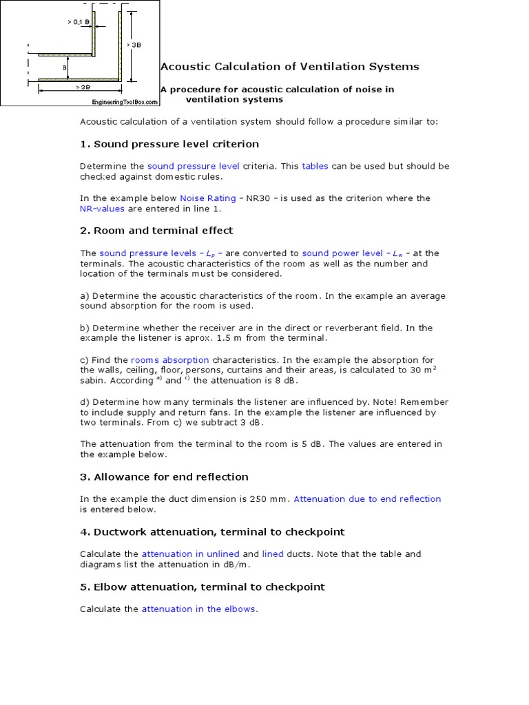 Acoustic Calculation for Ventilation Systems | PDF | Engineering ...
