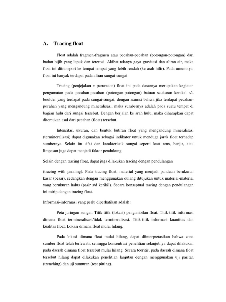 Metode Tracing Float dan Sumur Uji | PDF