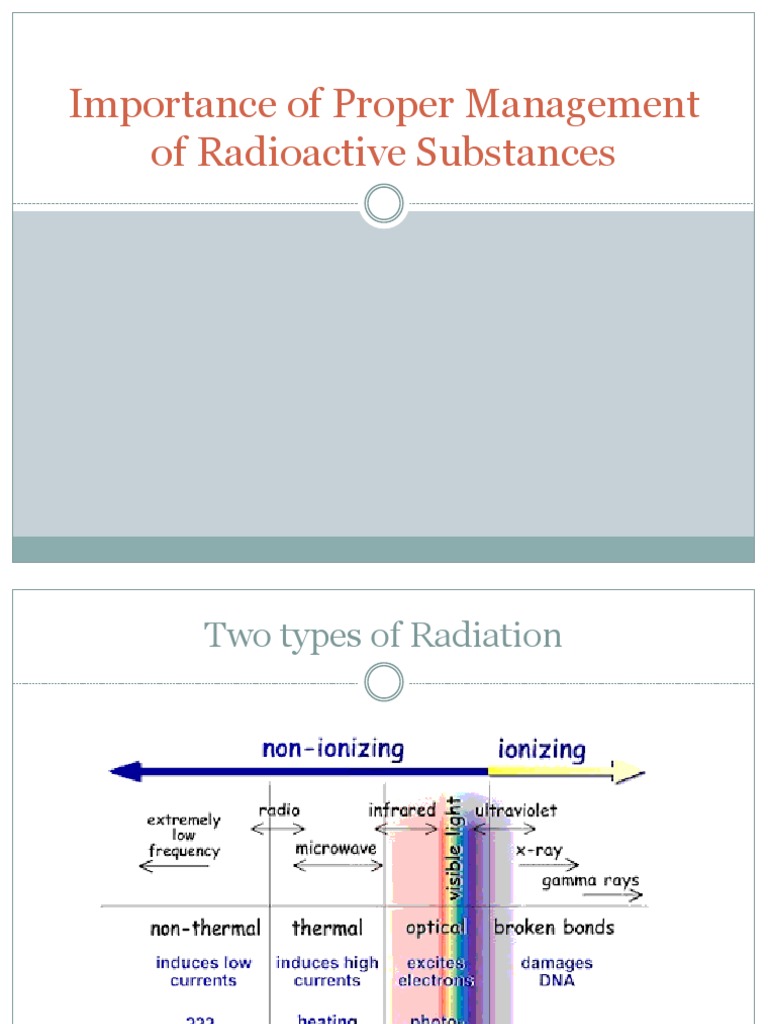 Importance of Proper Management of Radioactive Substances Radioactive
