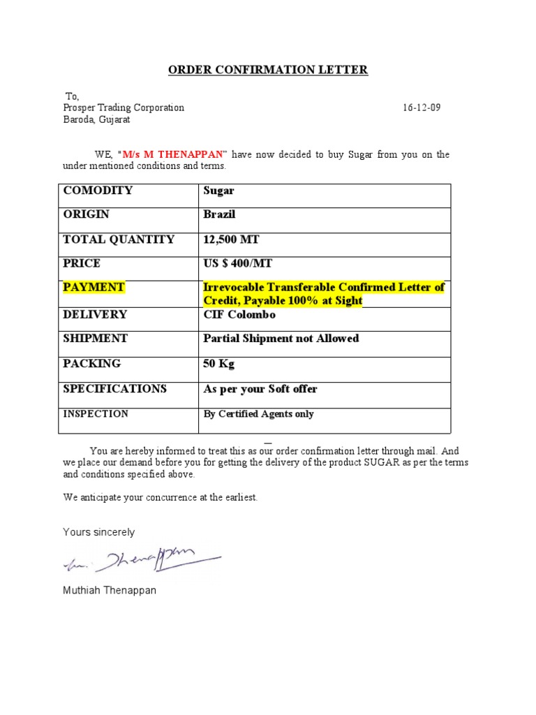 Delivery Confirmation Template
