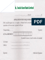 Cheque Book Requisition Form New