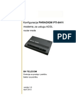 Paradigm PTI 8411 Za Uslugu ADSL PPPoE Router Mode