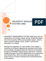 University Management System (Ums) in Powepoint