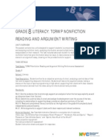Grade 8 Literacy - Nonfiction Reading and Argument Writing