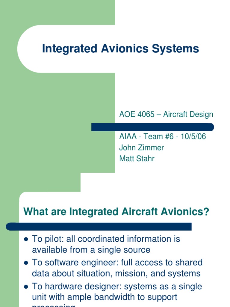 Integrated Avionics Systems PDF Avionics Honeywell