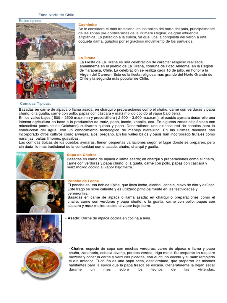 Comidas Típicas de la Zona Norte de Chile | PDF | Maíz | Carne