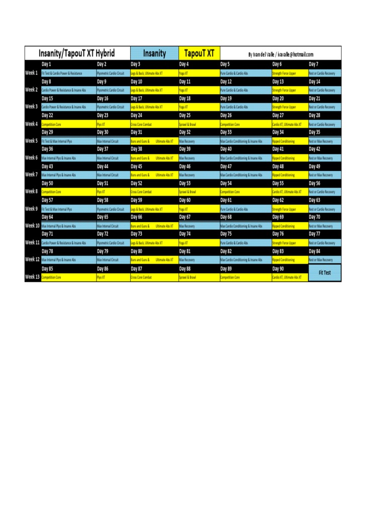HybridScheduleInsanityTapoutXT1.pdf Physical Exercise Recreation