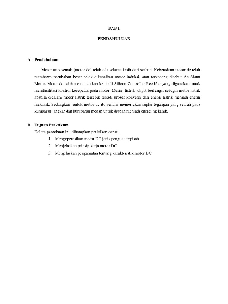 Motor DC Penguat Terpisah