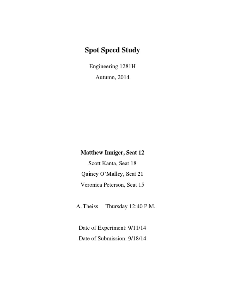 Woody Hayes Drive Speed Analysis | PDF | Percentile | Standard Deviation