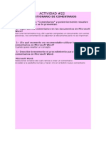 Actividad 22 Cuestionario de Comentarios