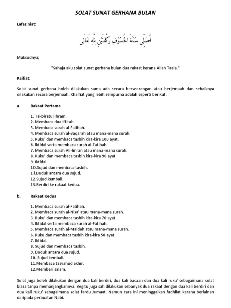 Solat Sunat Gerhana Bulan Pdf