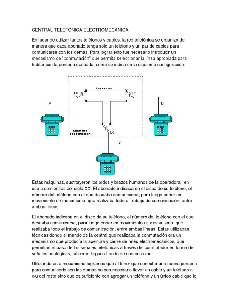 Aporte 2 Central Telefonica Electrómecanica | PDF | Central telefónica ...