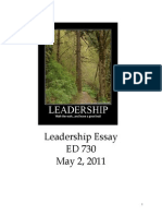 Candidate Work Sample-Leadership Essay