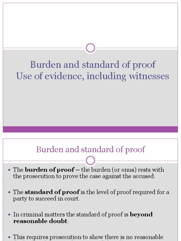 Lesson 16 Burden and Standard of Proof PDF
