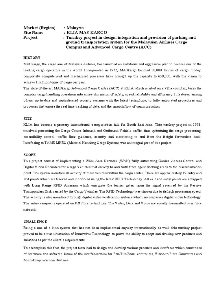 MasKargo Cs PDF Radio Frequency Identification Cargo