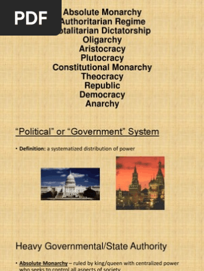 Government Systems Pdf Dictatorship Monarchy