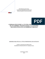 Comparación Entre La Cultura Organizacional de Una Empresa Transnacional y La Cultura Organizacional de La Empresa CL PDF