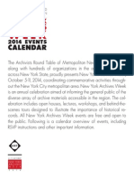 2014 New York Archives Week Events Calendar (Revised)