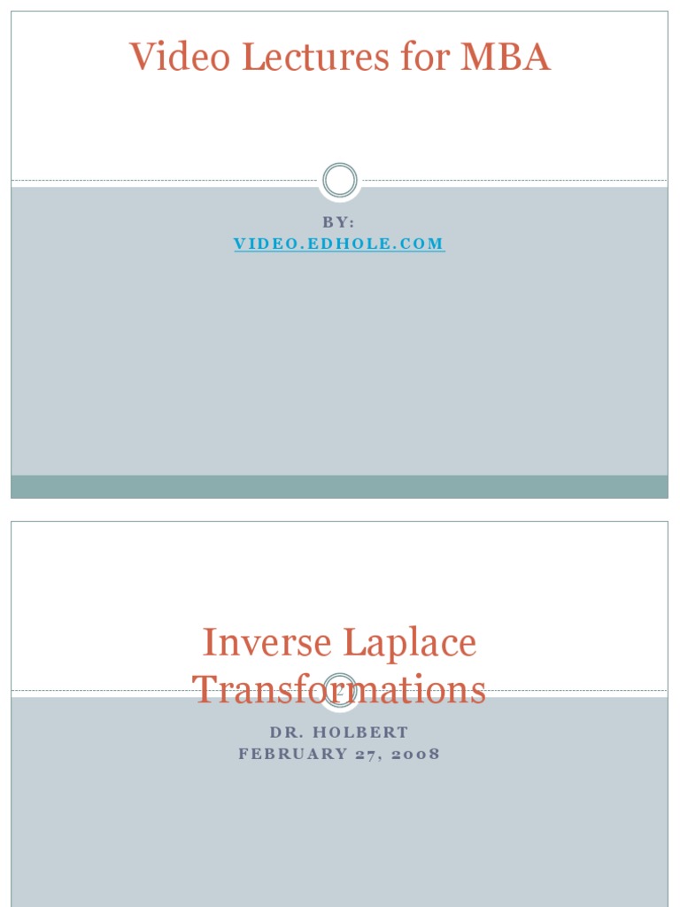 Inverse Laplace Transform Techniques | PDF | Fraction (Mathematics ...