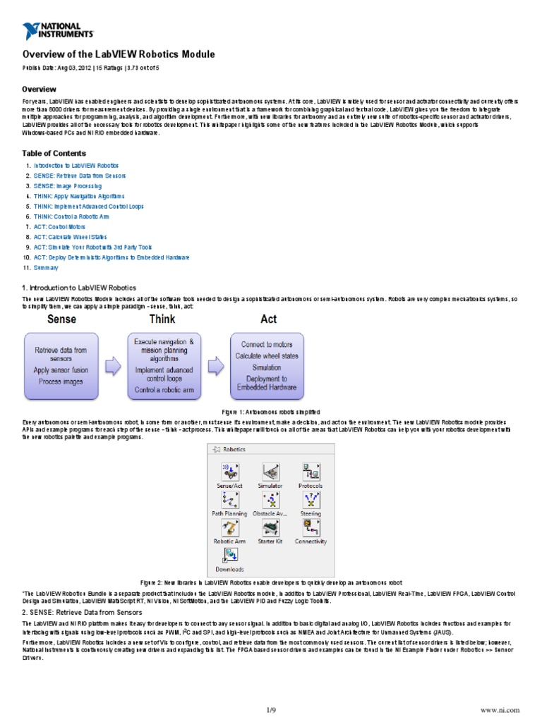 NI Tutorial 11564 En | Robotics | Embedded System. tutorial labview español