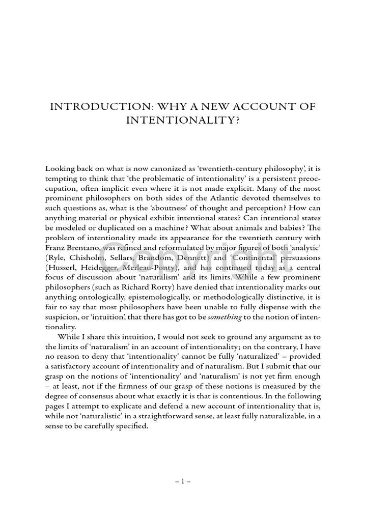 Introduction To Intentionality and The Myths of The Given | PDF ...