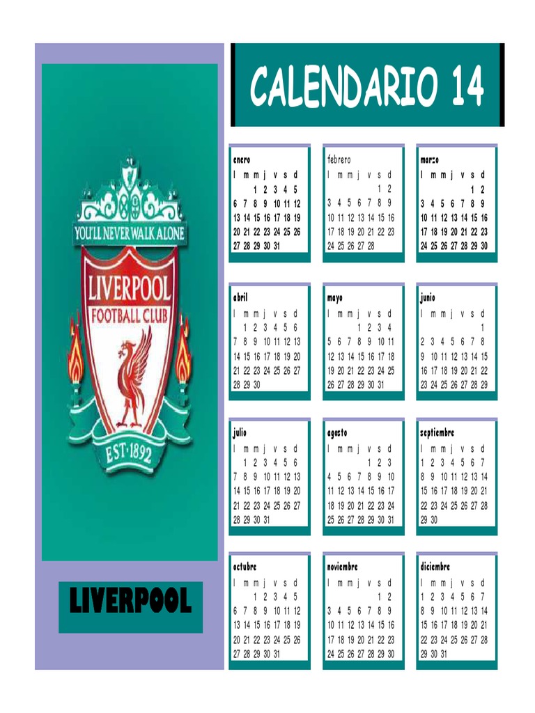 CALENDARIO lIVERPOOL PDF PDF