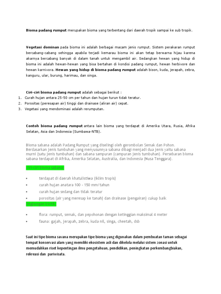 Bioma Padang Rumput Docx