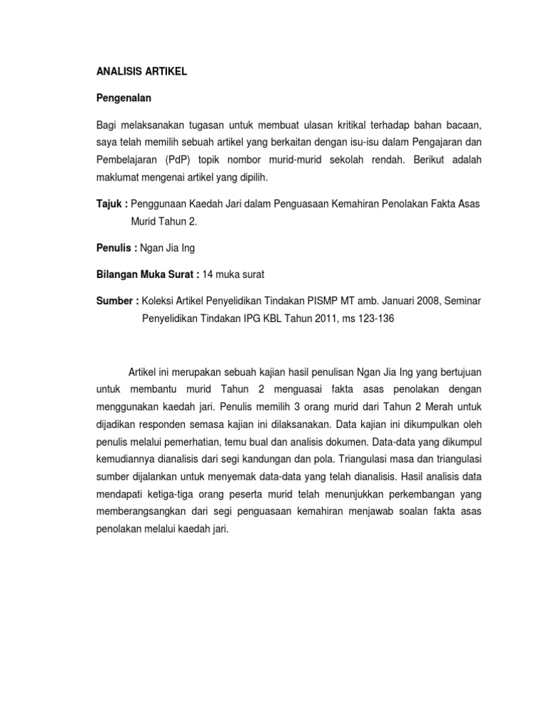Analisis Artikel Pdf