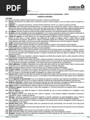 Asirom Conditia Asigurare Facultativa Casco Auto