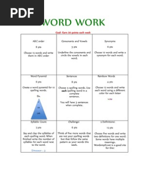 spelling word work