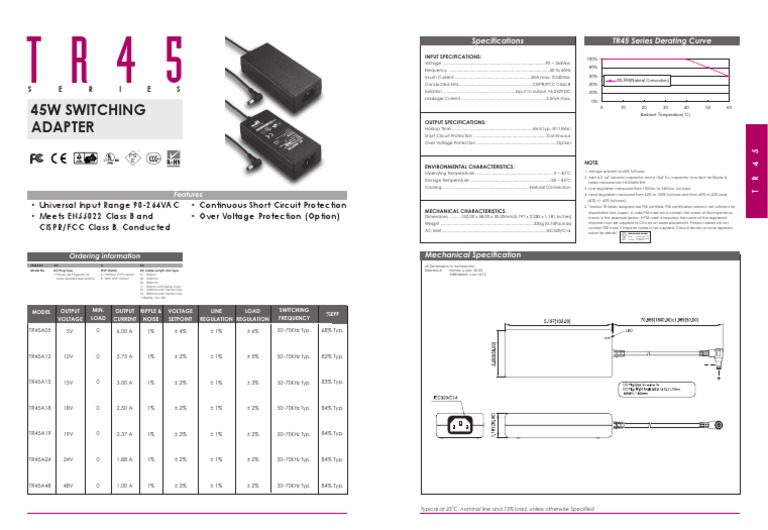 45W Switching Adapter: S E R I E S | PDF