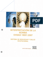 Interpretación de La Norma OHSAS 18001 2007 Sistema de Seguridad y Salud Ocupacional - SGS PDF