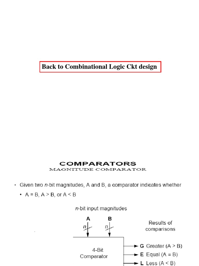 Back To Combinational Logic CKT Design | PDF