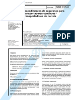 NBR 13742 - Procedimentos de Seguranca para Transportadores Continuos - Transportadores de Correi PDF