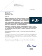 Audit the Fed - Letter to Senate Majority Leader Reid