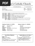 Bulletin for October 5, 2014