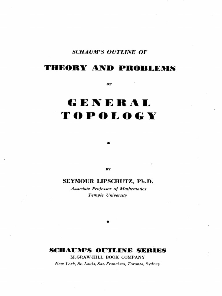 Theory and Problems of General Topology PDF | PDF