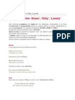 Diferencia Entre Alone y Only y Lonely PDF