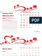 2012 Calendar with US Holidays