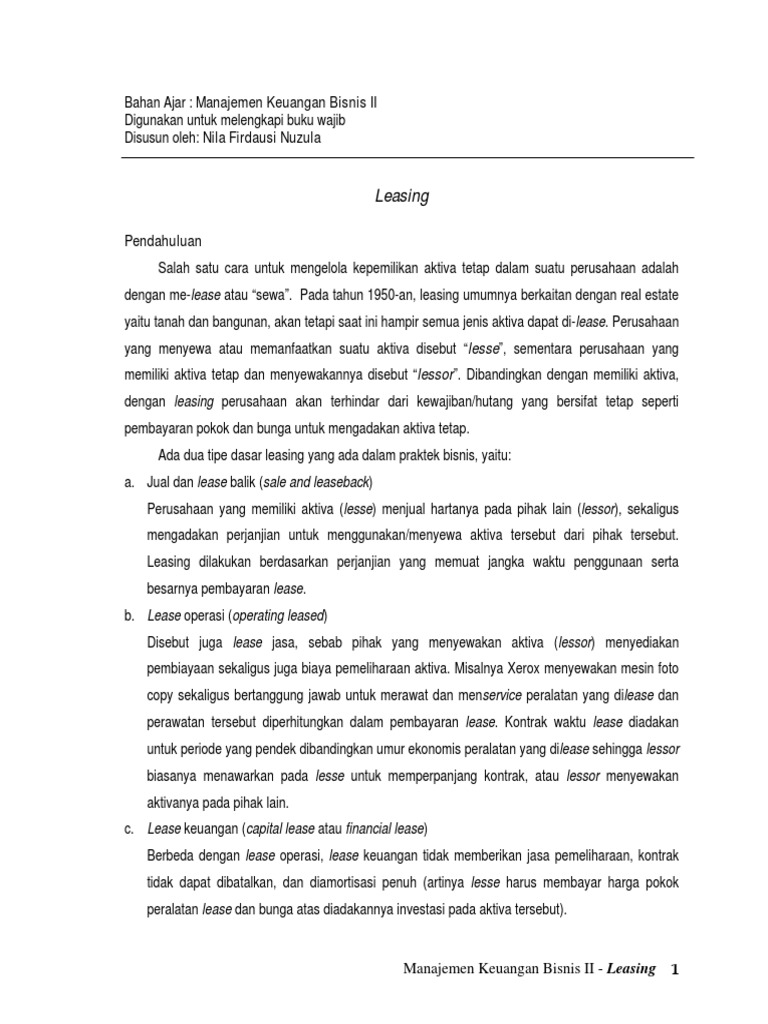 Leasing | PDF